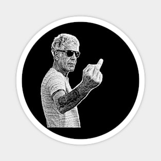 Anthony Bourdain middle finger Magnet